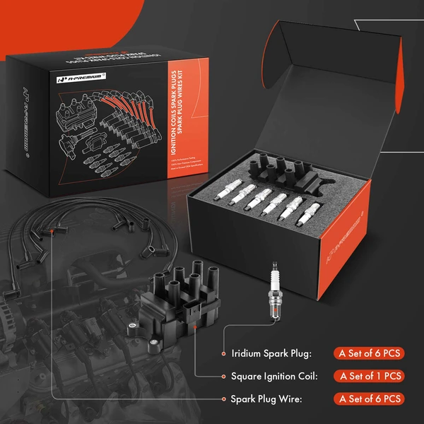A-Premium APIC1335 Ignition Coil Spark Plug and Wire Kit
