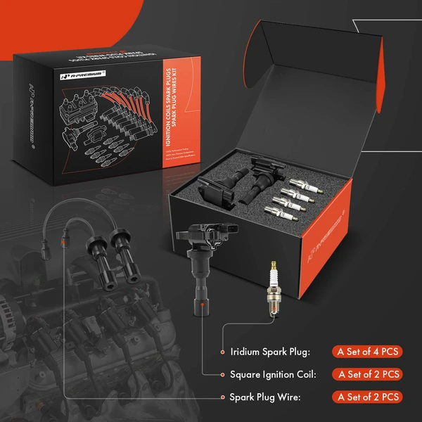 A-Premium APIC1337 Ignition Coil Spark Plug and Wire Kit