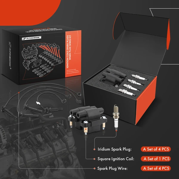 A-Premium APIC1259 Ignition Coil Spark Plug and Wire Kit