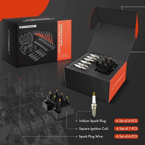 A-Premium APIC1339 Ignition Coil Spark Plug and Wire Kit