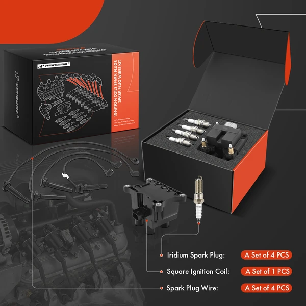 A-Premium APIC1260 Ignition Coil Spark Plug and Wire Kit