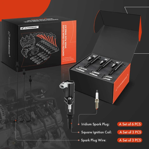 A-Premium APIC1343 Ignition Coil Spark Plug and Wire Kit