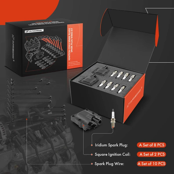 A-Premium APIC1344 Ignition Coil Spark Plug and Wire Kit