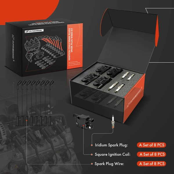 A-Premium APIC1346 Ignition Coil Spark Plug and Wire Kit