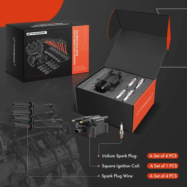 A-Premium APIC1347 Ignition Coil Spark Plug and Wire Kit