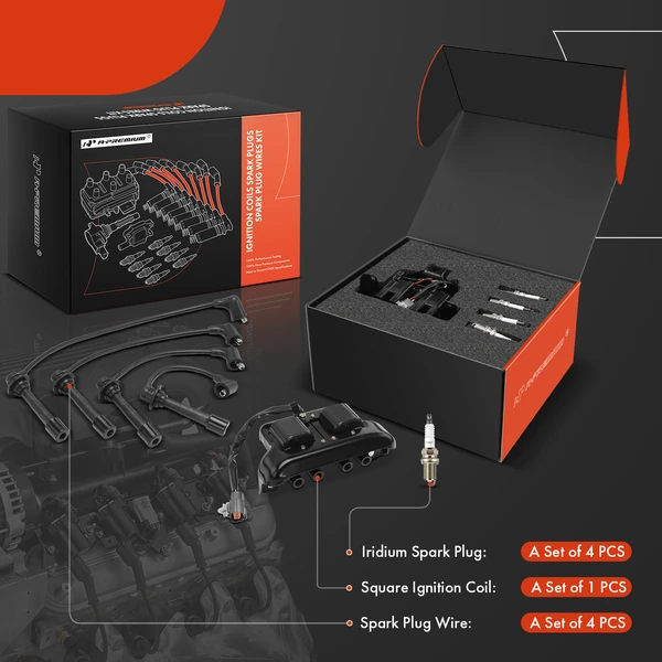 A-Premium APIC1348 Ignition Coil Spark Plug and Wire Kit