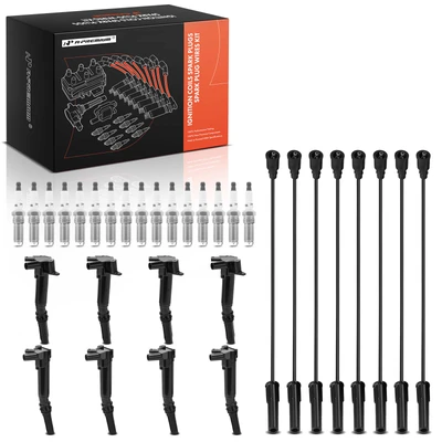 8 Pcs Ignition Coils & 16 Pcs Iridium Spark Plugs & 8 Pcs Wires