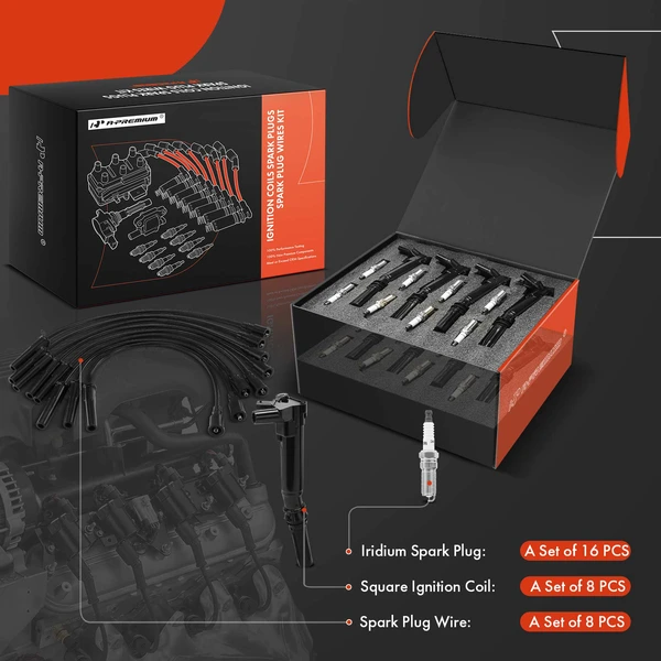 A-Premium APIC1349 Ignition Coil Spark Plug and Wire Kit