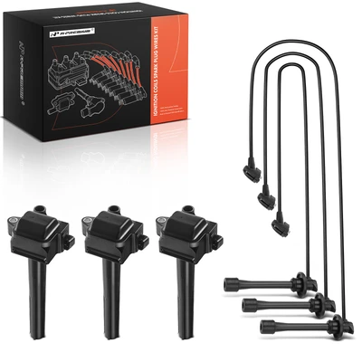 3 Pcs Ignition Coils & 3 Pcs Spark Plug Wires