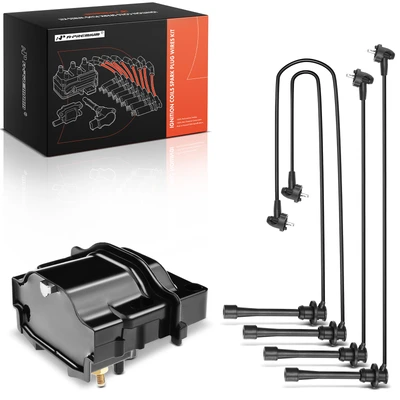 1 Pc Ignition Coil & 4 Pcs Spark Plug Wires