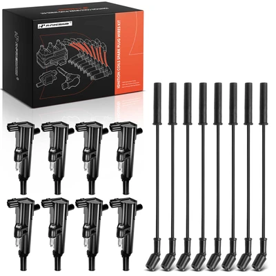 8 Pcs Ignition Coils & 8 Pcs Spark Plug Wires