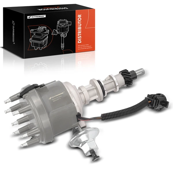 Ignition Distributor with Cap & Rotor for 1977-1987 Ford E-350 Econoline Club Wagon