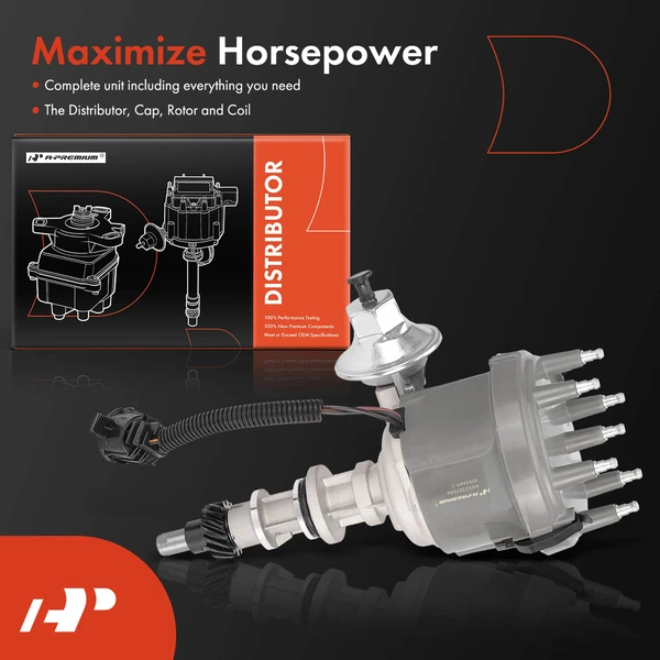 Ignition Distributor with Cap & Rotor for Ford F-150 F-250 F-350 E-150 Econoline