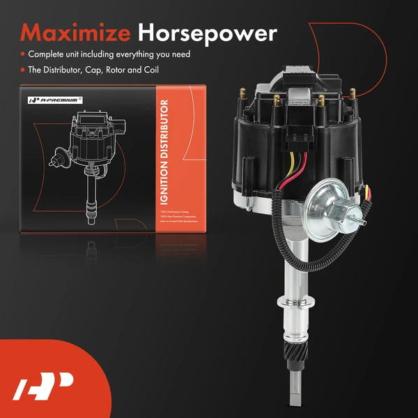 Ignition Distributor with Cap & Rotor for Chevrolet Malibu Camaro GMC C15 Buick