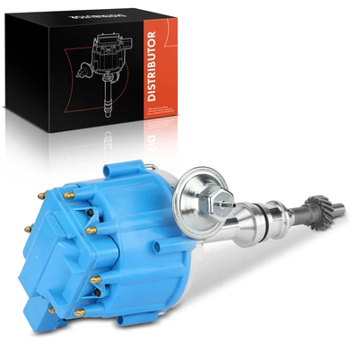 Blue Ignition Distributor with Cap & Rotor for Ford 351C 351M 400 7500 RPM 65K Coil