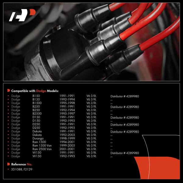 Distributor Cap for Dodge Durango 1998 1999 Dakota 1991-2003 Ram 1500 1994-2001