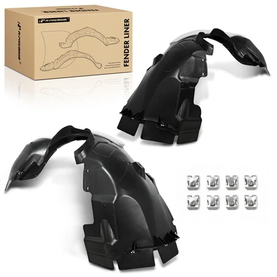 2 Pcs Front PP Inner Fender Liners with Insulation Foam