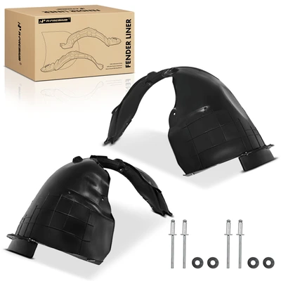 2 Pcs Front PP Inner Fender Liners with Insulation Foam