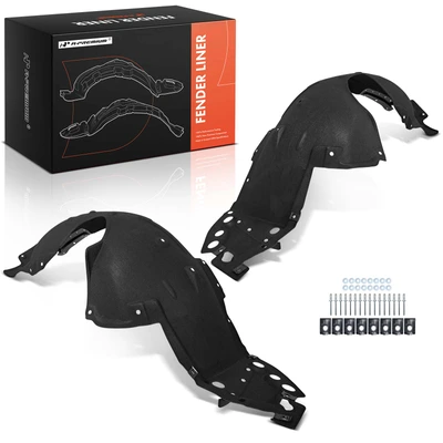 2 Pcs Front PET Inner Fender Liners with Clips