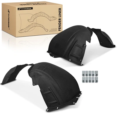 2 Pcs Front Driver & Passenger PET Inner Fender Liners with Clips