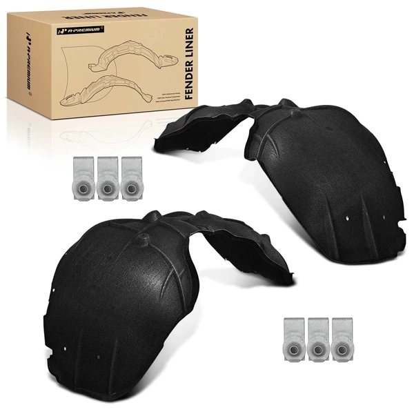 2 Pcs Front Inner Fender Liners with Clips for 2019-2022 Chevrolet Silverado 1500