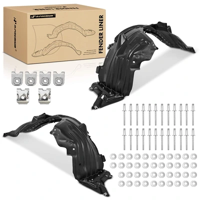 2 Pcs Front PE Inner Fender Liners with Insulation Foam