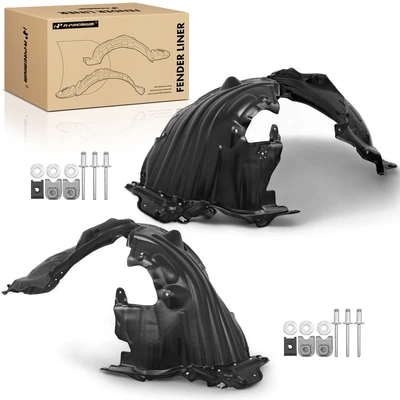 2 Pcs Front HDPE Inner Fender Liners with Insulation Foam