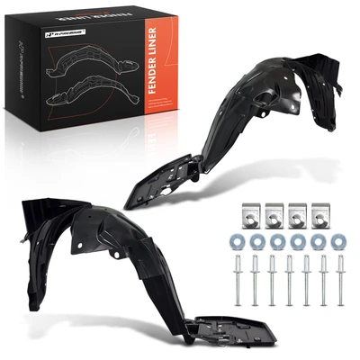 2 Pcs Front Inner Black Fender Liner withInsulation Foam