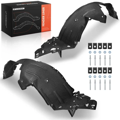 2 Pcs Front PET+PP Inner Fender Liners with Clips