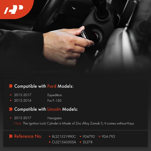 Ignition Lock Cylinder Zamak 5 for Ford F-150 12-14 Expedition Lincoln Navigator