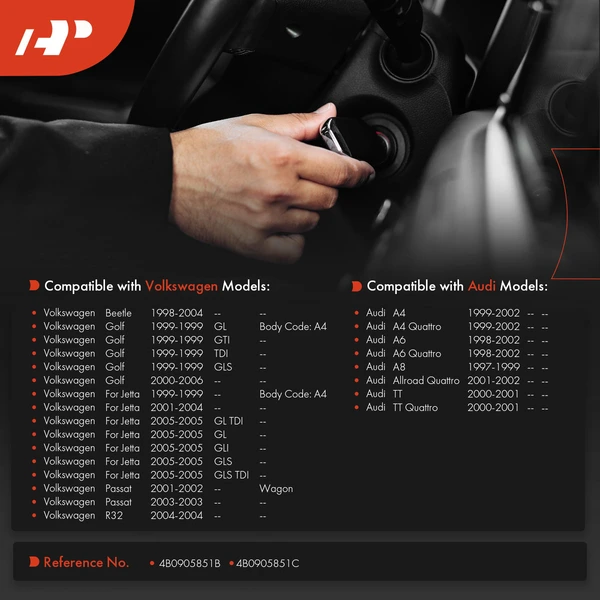 Ignition Lock Cylinder Zamak 5 for Volkswagen Jetta Passat Golf Audi A4 A6 A8