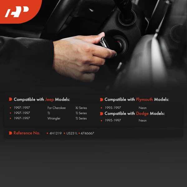 Ignition Lock Cylinder Zamak 5 with Keys for Jeep Wrangler 1997 Cherokee TJ Dodge