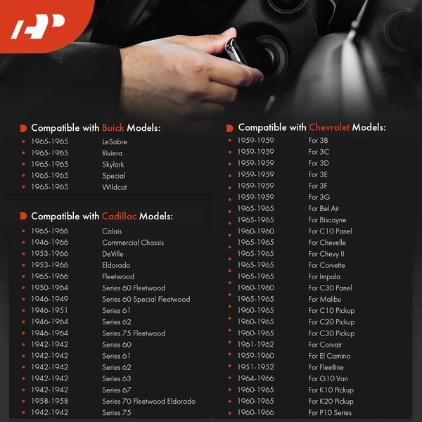 Ignition Lock Cylinder Zamak 5 with Keys for Chevrolet Cadillac Buick Oldsmobile