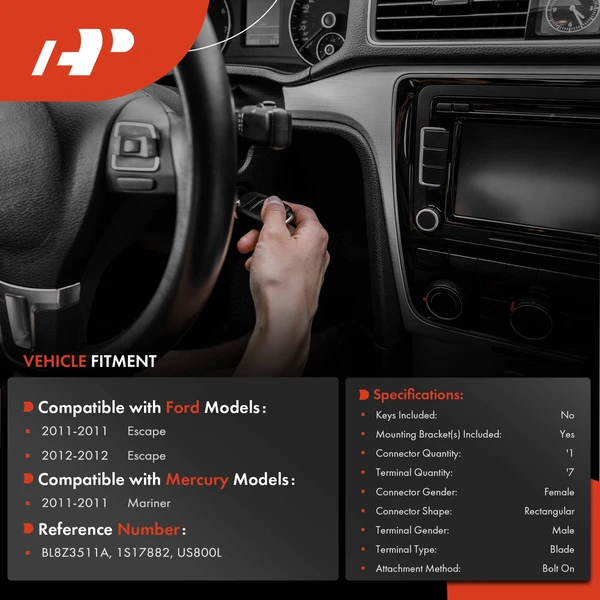 Ignition Lock Housing for Ford Escape 2011 2012 Mercury Mariner 2011 2.5L 3.0L