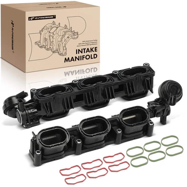 2 Pcs Driver & Passenger Intake Manifold with Seal for Audi A6 A7 A8 Quattro Q7 V6 3.0L