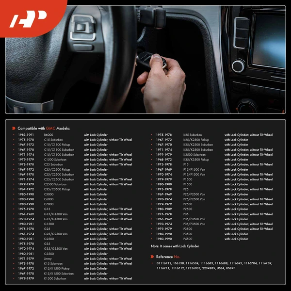 Ignition Starter Switch with Lock Cylinder for 1967-1969 1972 Chevrolet C10 Suburban