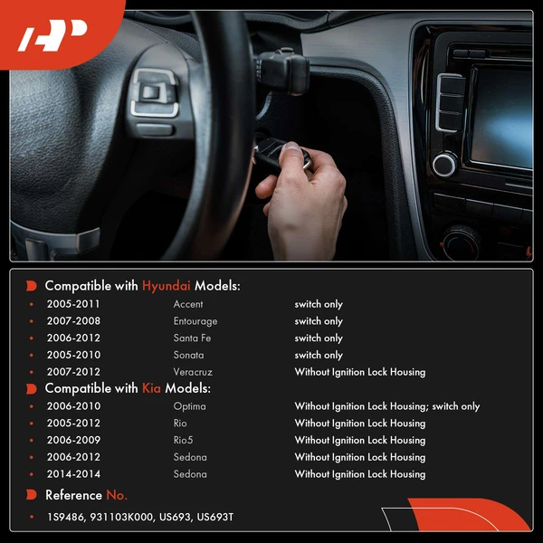 Ignition Starter Switch for Hyundai Sonata Santa Fe Accent Kia Optima Rio Sedona