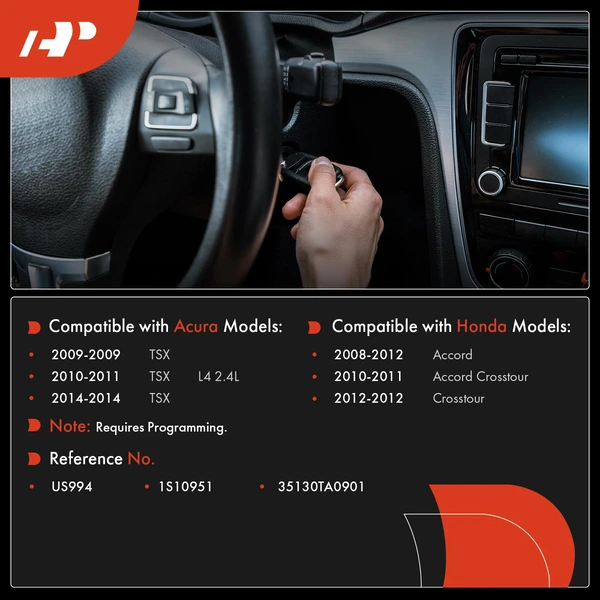 Ignition Switch for Honda Accord 2008-2012 Crosstour 2012 Acura TSX 2009-2011 2014