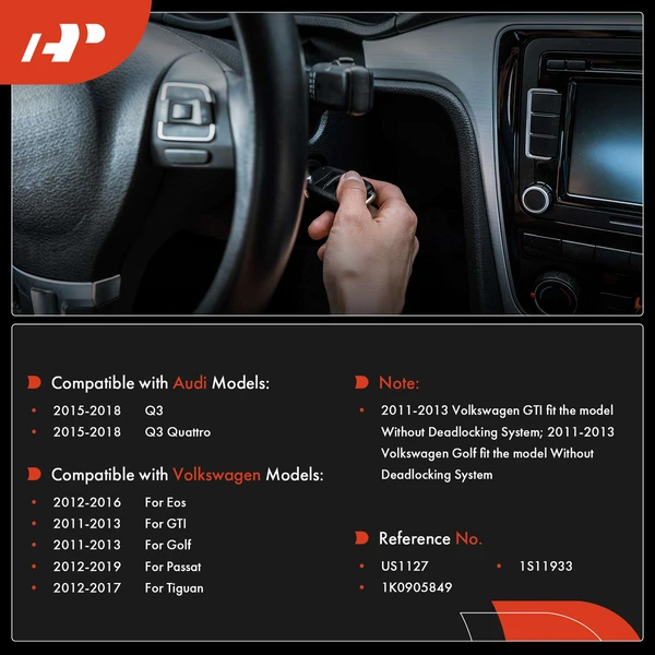 Ignition Switch for Volkswagen Passat 12-19 Golf Tiguan Eos GTI Audi Q3 15-18