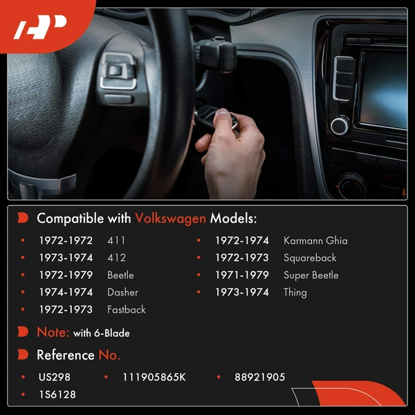 Ignition Starter Switch for Volkswagen Beetle 1972-1979 Squareback Thing Dasher