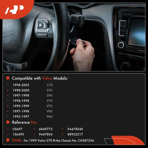 Ignition Switch for Volvo C70 1998-2005 S70 1998-2000 S90 1997-1998 V70 V90 960