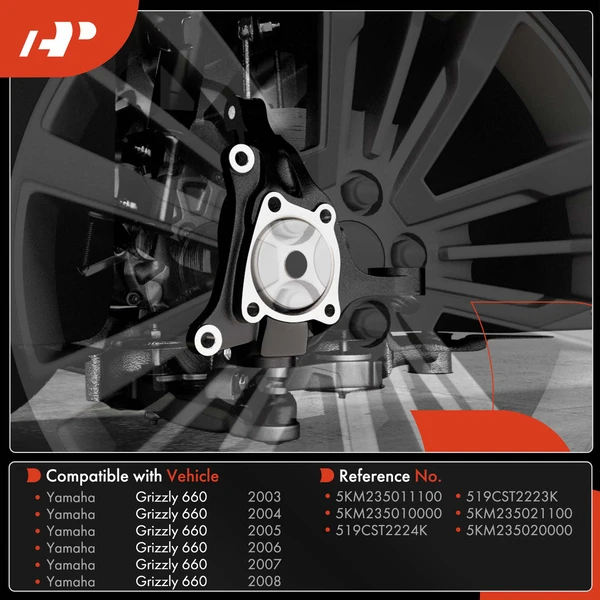 2 Pcs Front Steering Knuckle for Yamaha Grizzly 660 2003-2008