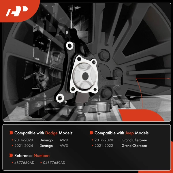 Front Driver Steering Knuckle for Dodge Durango 16-24 Jeep Grand Cherokee 16-22