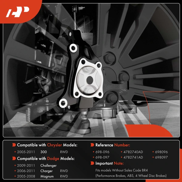 2 Pcs Front Steering Knuckle for Chrysler 300 Dodge Challenger Charger Magnum