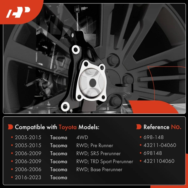 Front Passenger Steering Knuckle for Toyota Tacoma L4 2.7L V6 4.0L 05-2019