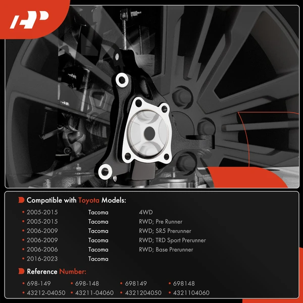 2 Pcs Front Steering Knuckle for Toyota Tacoma 2005-2019 L4 2.7L V6 4.0L