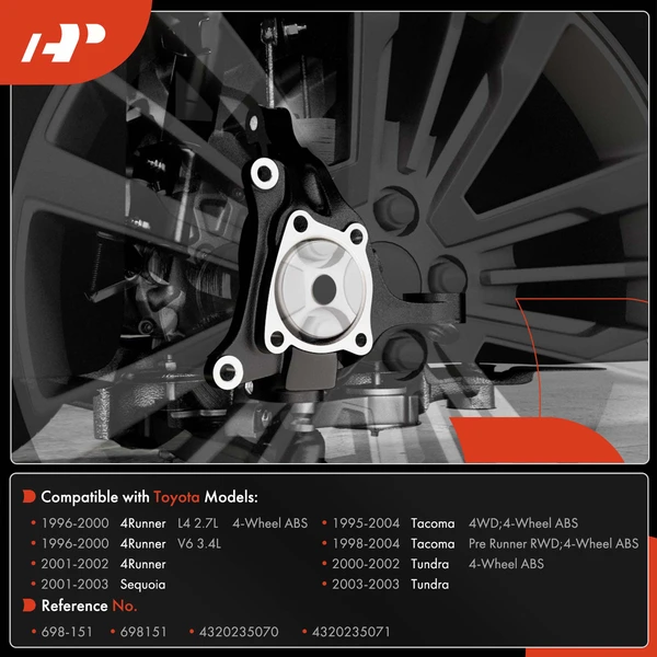 Front Driver Steering Knuckle for Toyota Tundra 2000-2003 Sequoia 2001-2003