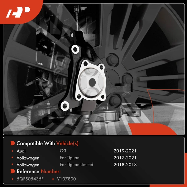 Rear Driver Steering Knuckle for Audi Q3 19-21 VW Tiguan 17-21 Tiguan Limited