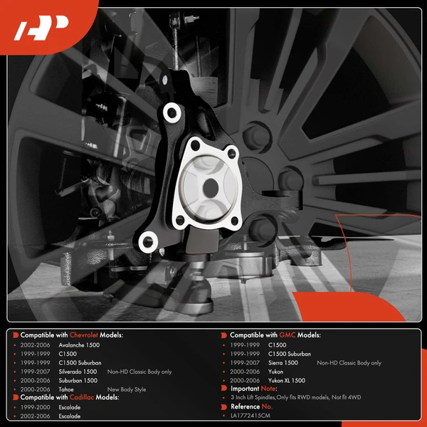 2 Pcs Lift Spindles Front Steering Knuckle for Chevy Silverado 1500 Tahoe GMC