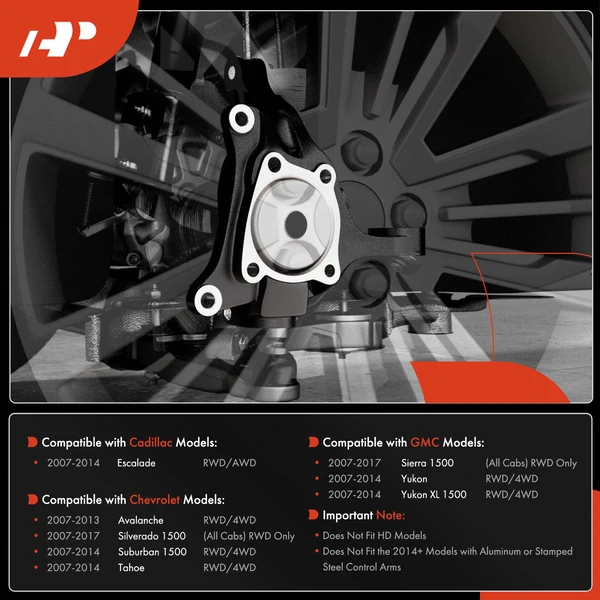 2 Pcs 2 Inch Front Drop Lowering Spindles for Chevy Silverado 1500 07-17 GMC